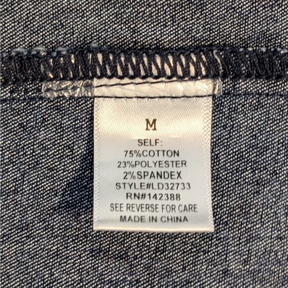 e.ssue Dark Blue Denim Body Con Knee Length Dress Size M NWT - Picture 6 of 7